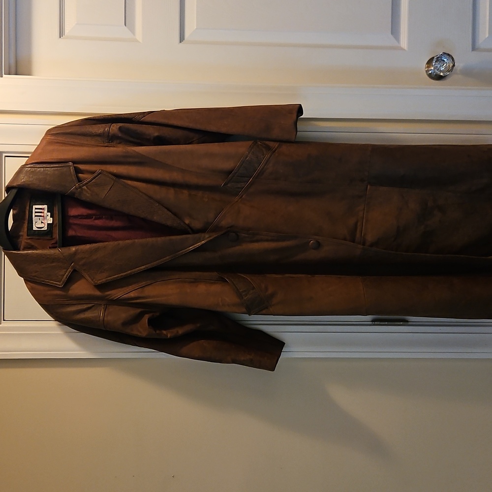 Vintage 90s G- III Brown Leather Coat